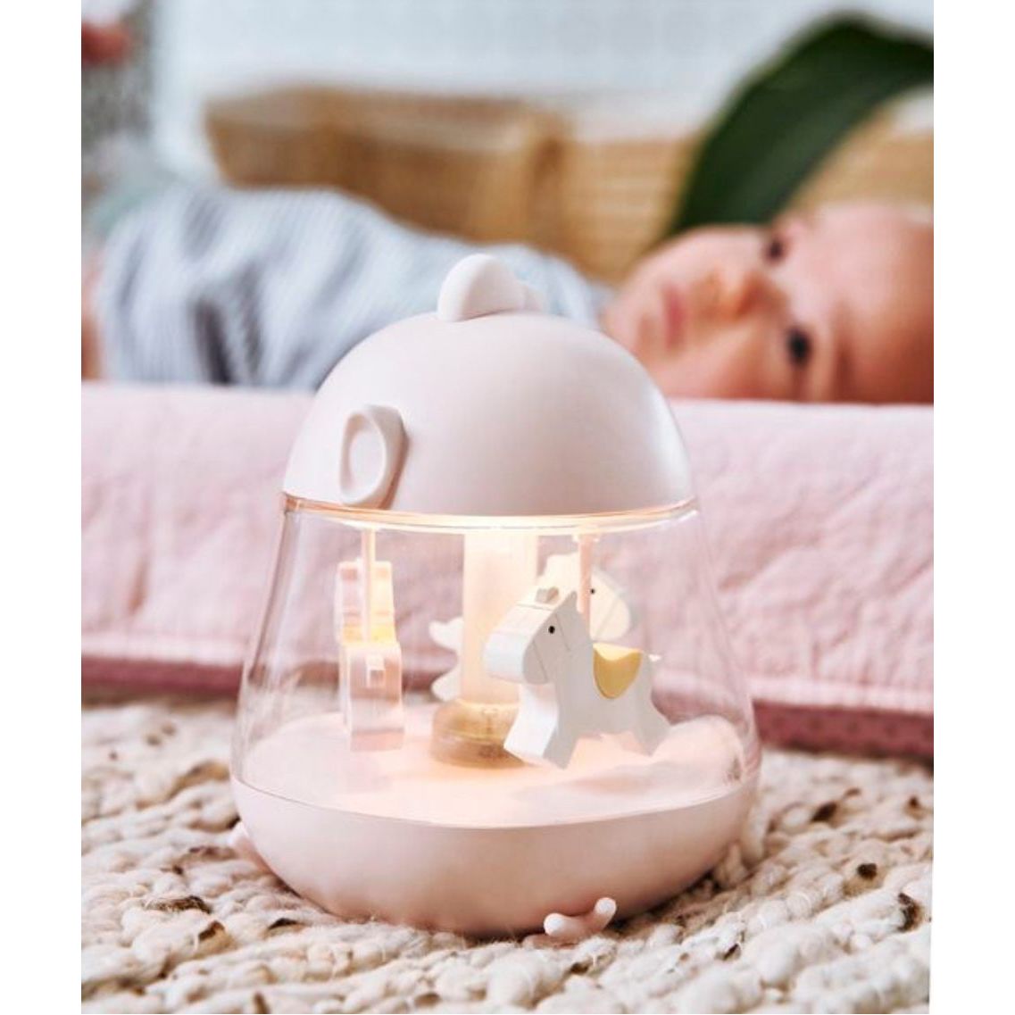 Lampa med karusell och musik - Rosa